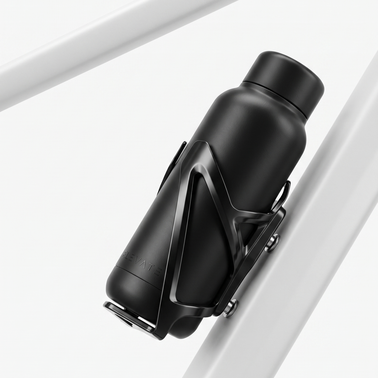 Close-up of the Tracedwn no-subscription bike tracker bottle cage