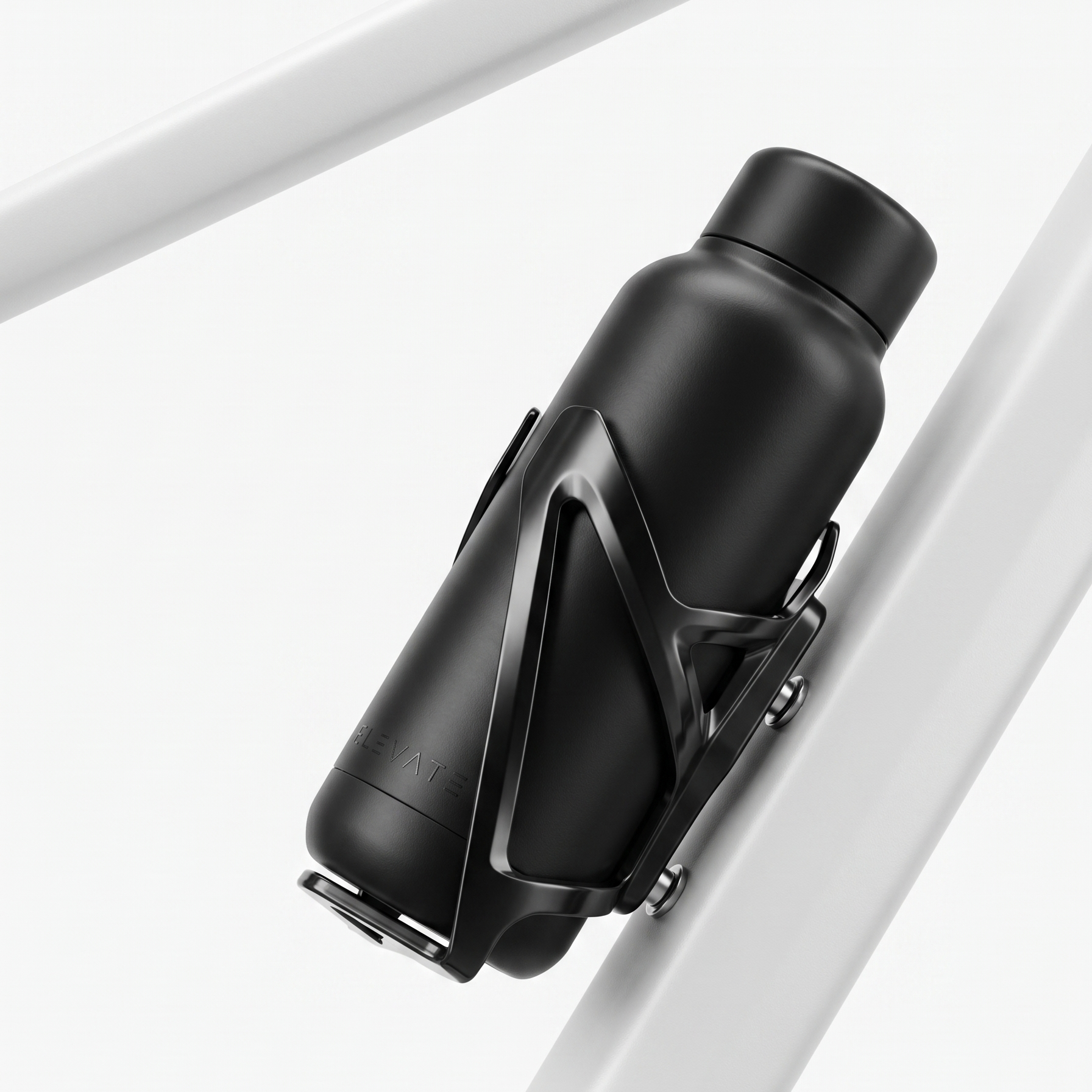 Close-up of the Tracedwn no-subscription bike tracker bottle cage